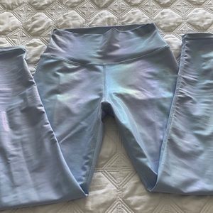 Aqua Athletic light blue iridescent yoga pants